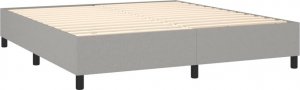 vidaXL Łóżko kontynentalne z materacem, jasnoszare, tkanina 160x200 cm 4