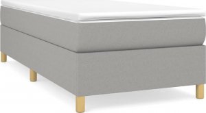 vidaXL Łóżko kontynentalne z materacem, jasnoszare, tkanina, 90x190 cm 2