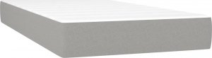 vidaXL Łóżko kontynentalne z materacem, jasnoszare, tkanina, 90x190 cm 5