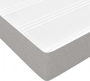 vidaXL Łóżko kontynentalne z materacem, jasnoszare, tkanina, 90x190 cm 8