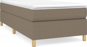 vidaXL vidaXL Łóżko kontynentalne z materacem, taupe, tkanina, 100x200 cm 2