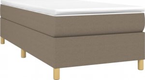 vidaXL vidaXL Łóżko kontynentalne z materacem, taupe, tkanina, 100x200 cm 3