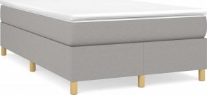 vidaXL Łóżko kontynentalne z materacem, jasnoszare, tkanina 120x200 cm 2