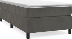 vidaXL vidaXL Łóżko kontynentalne z materacem, ciemnoszary aksamit, 90x200 cm 2