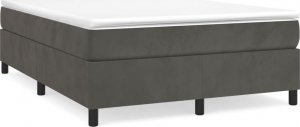 vidaXL vidaXL Łóżko kontynentalne z materacem, ciemnoszare, 140x200cm aksamit 2