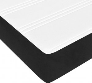 vidaXL vidaXL Łóżko kontynentalne z materacem, czarne, 160x200 cm, aksamit 8