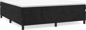 vidaXL vidaXL Łóżko kontynentalne z materacem, czarne, 180x200 cm, aksamit 2