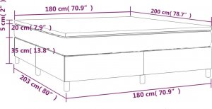 vidaXL vidaXL Łóżko kontynentalne z materacem, czarne, 180x200 cm, aksamit 10