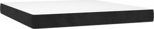 vidaXL vidaXL Łóżko kontynentalne z materacem, czarne, 160x200 cm, aksamit 6