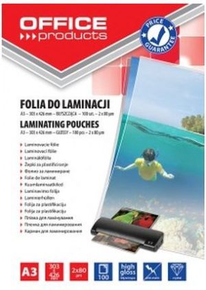 Q-Connect Folia do laminowania A3 bĹ‚yszczÄ…ca transparentna 100 sztuk 1