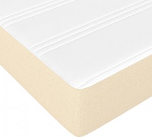 vidaXL vidaXL Łóżko kontynentalne z materacem, kremowe, tkanina, 90x190 cm 8