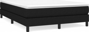 vidaXL vidaXL Łóżko kontynentalne z materacem, czarne, tkanina 140x200 cm 2
