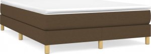 vidaXL vidaXL Łóżko kontynentalne z materacem, brązowe, tkanina, 140x190 cm 2