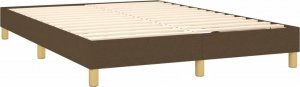 vidaXL vidaXL Łóżko kontynentalne z materacem, brązowe, tkanina, 140x190 cm 4