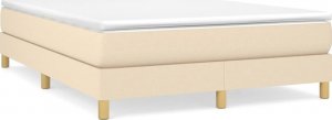 vidaXL vidaXL Łóżko kontynentalne z materacem, kremowe, tkanina, 140x190 cm 2