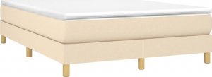 vidaXL vidaXL Łóżko kontynentalne z materacem, kremowe, tkanina, 140x190 cm 3