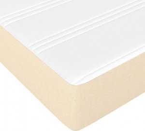 vidaXL vidaXL Łóżko kontynentalne z materacem, kremowe, tkanina, 140x190 cm 8