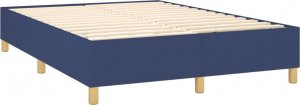 vidaXL Łóżko kontynentalne z materacem, niebieskie, tkanina 140x190 cm 4