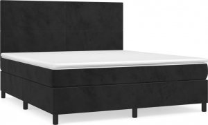 vidaXL vidaXL Łóżko kontynentalne z materacem, czarne, 160x200 cm, aksamit 2