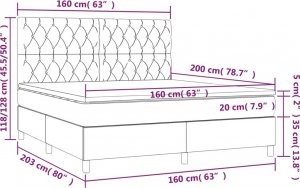 vidaXL vidaXL Łóżko kontynentalne z materacem, ciemnozielone, 160x200 cm 6