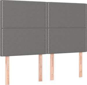 vidaXL vidaXL Łóżko kontynentalne z materacem, ciemnoszara tkanina 140x190 cm 5