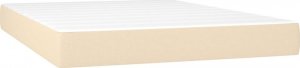 vidaXL Łóżko kontynentalne z materacem, kremowe, tkanina, 140x190 cm 5
