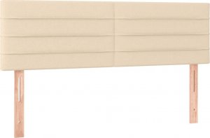vidaXL Łóżko kontynentalne z materacem, kremowe, tkanina, 140x190 cm 6