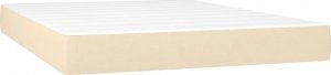vidaXL Łóżko kontynentalne z materacem, kremowe, tkanina, 140x190 cm 5