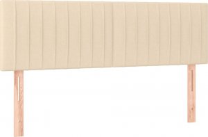 vidaXL Łóżko kontynentalne z materacem, kremowe, tkanina, 140x190 cm 6