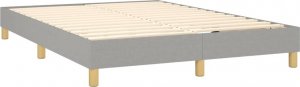 vidaXL Łóżko kontynentalne z materacem, jasnoszare, tkanina, 140x190cm 4