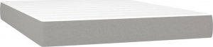 vidaXL Łóżko kontynentalne z materacem, jasnoszare, tkanina, 140x190cm 5