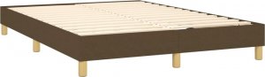 vidaXL vidaXL Łóżko kontynentalne z materacem, brązowe, tkanina, 140x190 cm 4