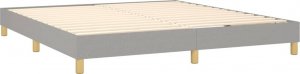 vidaXL Łóżko kontynentalne z materacem, jasnoszare, tkanina 160x200 cm 4