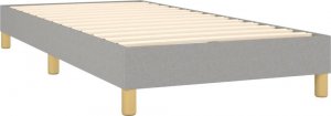 vidaXL Łóżko kontynentalne z materacem, jasnoszare, tkanina, 90x200 cm 4