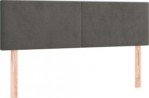 vidaXL vidaXL Łóżko kontynentalne z materacem, ciemnoszare, 140x200cm aksamit 6