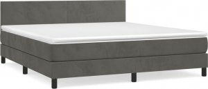 vidaXL vidaXL Łóżko kontynentalne z materacem, ciemnoszare, 180x200cm aksamit 2