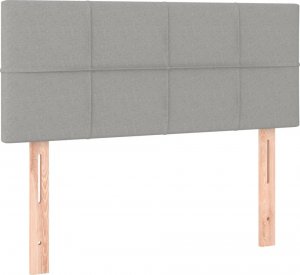 vidaXL vidaXL Łóżko kontynentalne z materacem, jasnoszare, 120x200cm, aksamit 6