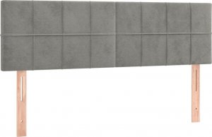 vidaXL vidaXL Łóżko kontynentalne z materacem, jasnoszare, aksamit, 140x190cm 6