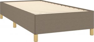 vidaXL vidaXL Łóżko kontynentalne z materacem, taupe, tkanina, 100x200 cm 4