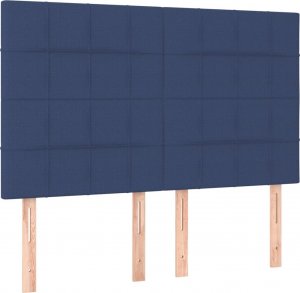 vidaXL vidaXL Łóżko kontynentalne z materacem, niebieskie, tkanina 140x190 cm 6