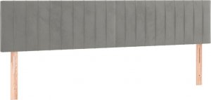 vidaXL vidaXL Łóżko kontynentalne z materacem, jasnoszare, 180x200cm, aksamit 6