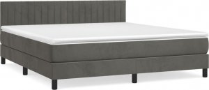vidaXL vidaXL Łóżko kontynentalne z materacem, ciemnoszare, 180x200cm aksamit 2