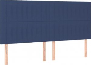 vidaXL vidaXL Łóżko kontynentalne z materacem, niebieskie, tkanina, 180x200cm 6