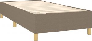 vidaXL vidaXL Łóżko kontynentalne z materacem, taupe, tkanina, 100x200 cm 4