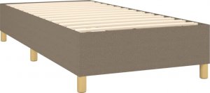 vidaXL vidaXL Łóżko kontynentalne z materacem, taupe, tkanina, 100x200 cm 4