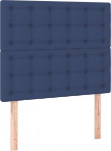 vidaXL vidaXL Łóżko kontynentalne z materacem, niebieskie, tkanina 100x200 cm 6