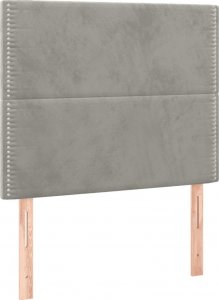 vidaXL vidaXL Łóżko kontynentalne z materacem, jasnoszare, aksamit, 100x200cm 6