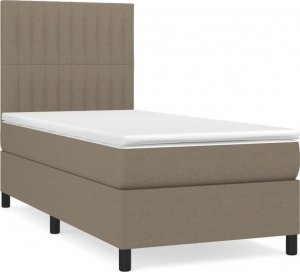 vidaXL vidaXL Łóżko kontynentalne z materacem, taupe, tkanina, 80x200 cm 2