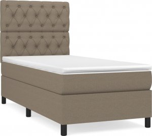 vidaXL vidaXL Łóżko kontynentalne z materacem, taupe, tkanina, 80x200 cm 2