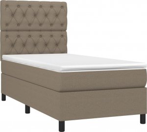 vidaXL vidaXL Łóżko kontynentalne z materacem, taupe, tkanina, 80x200 cm 3